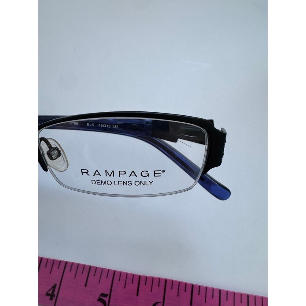 NEW Rampage Art Deco style rectangular R165 purple black glasses - Picture 3 of 9